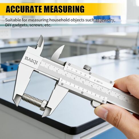 Vernier Caliper Measuring Tool,0-6"/0-150mm Manual Stainless Steel Caliper,High Accuracy 0.001In/0.02mm Dual Imperial/Metric Scale High Precision Micrometer in Kuwait