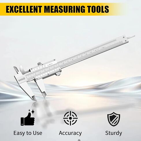 Vernier Caliper Measuring Tool,0-6"/0-150mm Manual Stainless Steel Caliper,High Accuracy 0.001In/0.02mm Dual Imperial/Metric Scale High Precision Micrometer in Kuwait