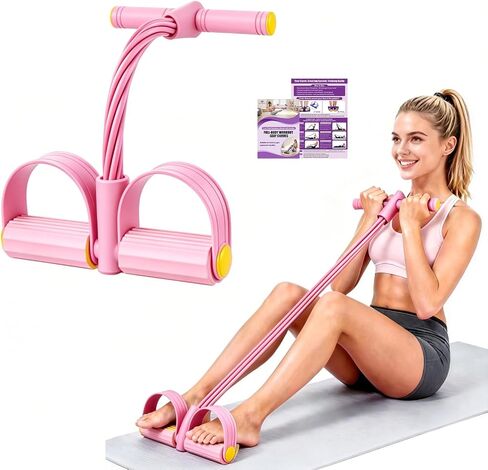 Multifunction Foot Pedal Resistance Bands with Handles, 6-Tube Elastic Yoga Exercise Bands, Home Gym Workout Equipment for Women & Men to Abs, Core, Leg, Arm, Waist Stretching in Kuwait