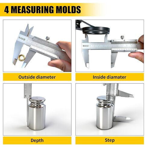 Vernier Caliper Measuring Tool,0-6"/0-150mm Manual Stainless Steel Caliper,High Accuracy 0.001In/0.02mm Dual Imperial/Metric Scale High Precision Micrometer in Kuwait