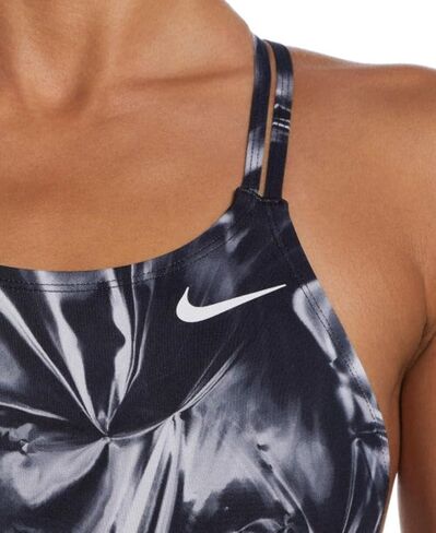 Nike Women's Solar Rise Spider Back One Piece Swimsuit Black, 30 in Kuwait