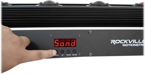 Rockville MOTIONSTRIP 80W شريط إضاءة برأس متحرك بمحرك RGBW، أوضاع الغسيل/الشعاع، تحكم DMX، دوران 270 درجة، زاوية شعاع 5 درجات، لدي جي وأحداث المسرح، قطعتان in Kuwait