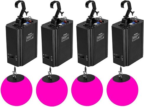 MOKA SFX 4pcs Kinetic Light System 3D LED Lift Balls with DMX Control & RGB Wave Effect Motorized Winch Stage Lighting for DJ, Disco, Concert, TV Studio in Kuwait