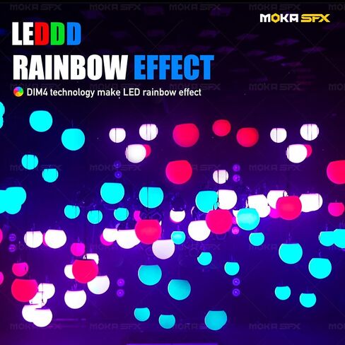 MOKA SFX 4pcs Kinetic Light System 3D LED Lift Balls with DMX Control & RGB Wave Effect Motorized Winch Stage Lighting for DJ, Disco, Concert, TV Studio in Kuwait
