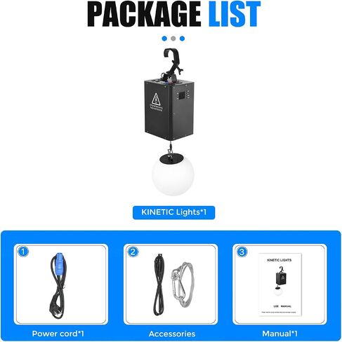 MOKA SFX 4pcs Kinetic Light System 3D LED Lift Balls with DMX Control & RGB Wave Effect Motorized Winch Stage Lighting for DJ, Disco, Concert, TV Studio in Kuwait