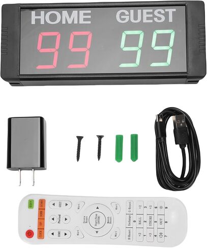 لوحة النتائج الرقمية DC 5V 2A، 1.5 بوصة 4 أرقام لوحة النتائج المغناطيسية لكرة السلة باللون الأحمر والأخضر للألعاب الرياضية in Kuwait