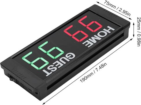 لوحة النتائج الرقمية DC 5V 2A، 1.5 بوصة 4 أرقام لوحة النتائج المغناطيسية لكرة السلة باللون الأحمر والأخضر للألعاب الرياضية in Kuwait