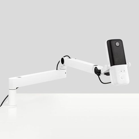 Elgato Wave: 3 أبيض مع ذراع ميكروفون منخفض المستوى، قابل للتعديل بالكامل مع قناة إدارة الكابلات، مثالي للبودكاست والبث والألعاب والمكتب المنزلي وبرامج الخلاط المجانية والتوصيل والتشغيل لأجهزة Mac والكمبيوتر الشخصي in Kuwait