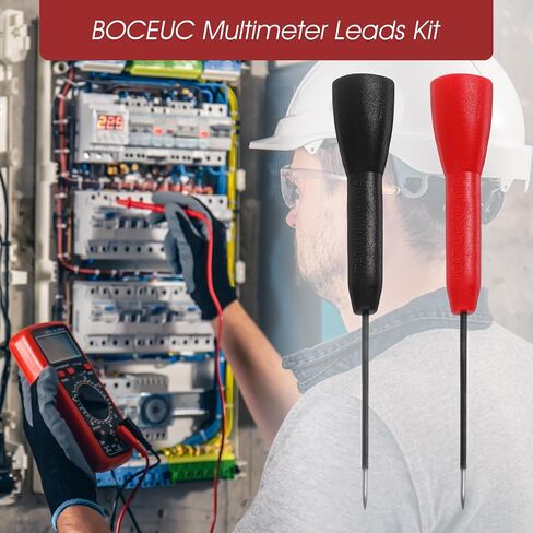 4 Pack 2mm Multimeter Test Leads Extended Needle Test Probes | 600V/10A Non-Destructive Insulation Wire Piercing Needle Multimeter Test Probe for Leads Tl71 Tl75 Meter Tests Lead in Kuwait