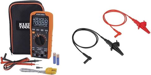 Klein Tools MM720 Digital Multimeter & 69381 Alligator Clip Test Leads, Heavy-Duty Replacement Meter Leads, 3-Foot in Kuwait