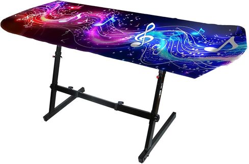 Nuxovilar Neon Music Wave Piano Dust Cover for 88 Keys Stretchy Keyboard Cover, Instrument Parts & Accessories for Concert, Practice Room, Entertainment Space in Kuwait