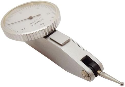 Dial Test Indicator 0.0005" Graduation, 0-15-0 Reading, 7 Jewel Movement, White Face Precision Machinist Indicator for Lathe, Mill & CNC in Kuwait
