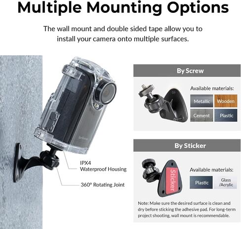 حزمة Brinno 2-Pack Time Lapse Camera BCC300-M، بناء خارجي لكاميرا Timelapse 2023، HDR FHD1080P مع حامل على الحائط، شاشة LCD، عمر بطارية طويل، حافظة مقاومة للماء in Kuwait