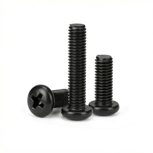 M4 x 10mm (30 Pack) Pan Head Machine Screws Black Oxide 304 Stainless Steel, Fully Threaded, Phillips Drive for Furniture Repairs and 3D Printer in Kuwait