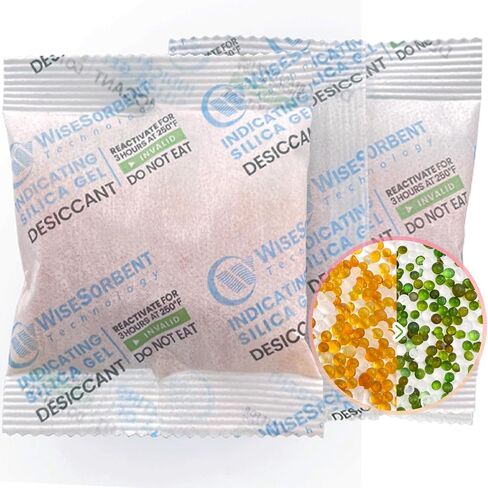 Wisesorb 30pcs 20g Silica Gel Packets, Indicating Deisiccant Packs, Rechargeable Deisccant Moisture Absorbers for Storage in Kuwait