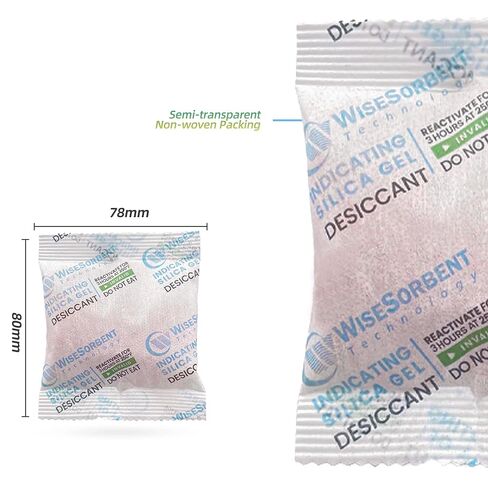 Wisesorb 30pcs 20g Silica Gel Packets, Indicating Deisiccant Packs, Rechargeable Deisccant Moisture Absorbers for Storage in Kuwait
