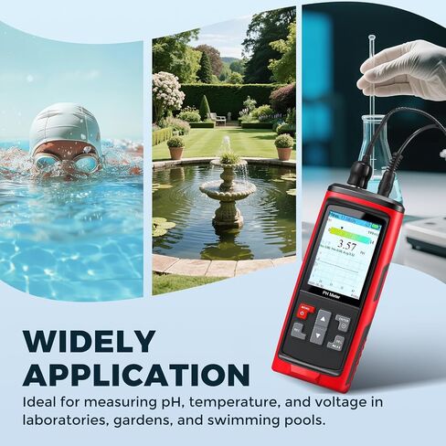 Bonvoisin PH Meter for Water Real-time PH, Temperature, Voltage Measurements in Water with Calibration, Digital PH Tester for Hydroponic Systems, Plant Grow, Pool in Kuwait