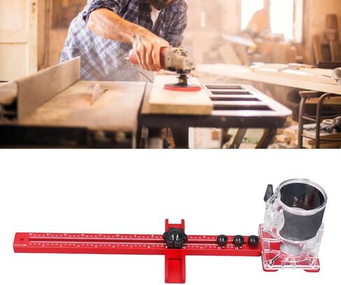 4 in 1 Router Milling Groove Bracket, Adjustable Woodworking Tool with Circle Cutting Guide, Cabinet Hardware Jig for MDF and Wood Panels, Includes Mounting Screws and in Kuwait