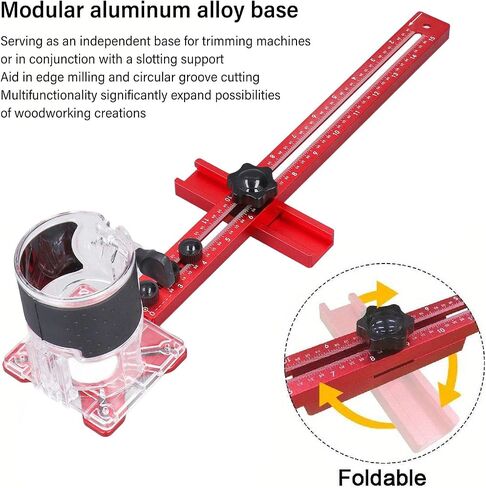 4 in 1 Router Milling Groove Bracket, Adjustable Woodworking Tool with Circle Cutting Guide, Cabinet Hardware Jig for MDF and Wood Panels, Includes Mounting Screws and in Kuwait
