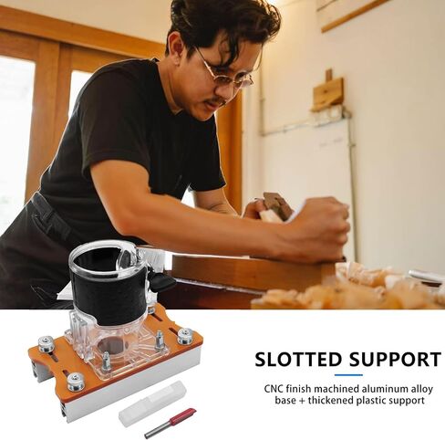 Slotting Bracket - Adjustable Trimming Machine Accessory, 2-in-1 Woodworking Router Base, Precision Tool | Wood Milling, Cabinet Making, Furniture Assembly, DIY Workshop, Woodcraft Tools in Kuwait