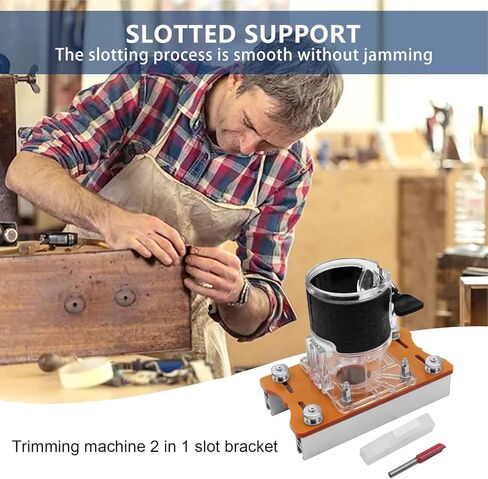 Slotting Bracket - Adjustable Trimming Machine Accessory, 2-in-1 Woodworking Router Base, Precision Tool | Wood Milling, Cabinet Making, Furniture Assembly, DIY Workshop, Woodcraft Tools in Kuwait