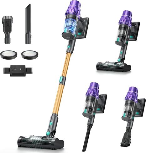 Cordless Vacuum Cleaner, 560W/50KPA/70Mins Vacuum Cleaners for Home with Auto Dust Detection/LED Touch Display, Stick Vacuum Cordless Rechargeable, Pet Vacuum for Pet Hair,Hardwood Floor,Carpet in Kuwait