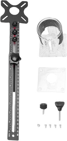 ViaGasaFamido Router Milling Groove Bracket، سبائك الألومنيوم، أداة قطع دائرية قابلة للتعديل، مثالية لمشاريع النجارة، تصميم متعدد الاستخدامات 4 في 1 مع قاعدة قابلة للفصل in Kuwait