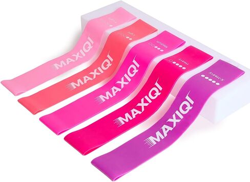 Resistance Loop Exercise Bands Set of 5, 5 Resistance Levels Elastic Workout Bands for Strength Training, Stretching, Yoga, Pilates, Physical Therapy, Home Gym for Men Women, with Guide & Carry Bag in Kuwait