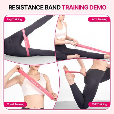 Resistance Loop Exercise Bands Set of 5, 5 Resistance Levels Elastic Workout Bands for Strength Training, Stretching, Yoga, Pilates, Physical Therapy, Home Gym for Men Women, with Guide & Carry Bag in Kuwait