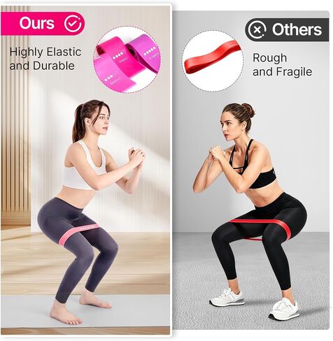 Resistance Loop Exercise Bands Set of 5, 5 Resistance Levels Elastic Workout Bands for Strength Training, Stretching, Yoga, Pilates, Physical Therapy, Home Gym for Men Women, with Guide & Carry Bag in Kuwait