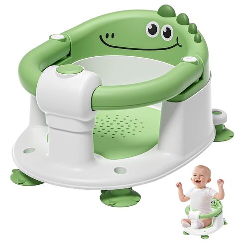 TPN Baby Bath Seat للأطفال لمدة 6 أشهر وأعلى ، مقعد حمام لا ينقص مع منشفة مقنع و 5 PCS ملصقات رموز تعبيرية مقاومة للماء ، مقعد حمام للرضع المحمولة للطفل (رمادي) in Kuwait