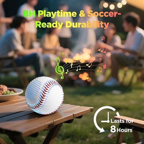 INLOOKEE Glow in The Dark Bluetooth Speaker Baseball - Portable LED Light Show Ball with 8H Playtime, Rechargeable Wireless Speaker Gift for Baseball Fans in Saudi Arabia