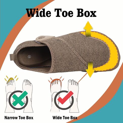 Sisttke Diabetic Shoes for Women Men Adjustable Wide Width Orthopedic House Slippers Arch Support Walking Shoes for Arthritis Edema Plantar Fasciitis Swollen Feet Elderly Indoor Outdoor Brown in Kuwait