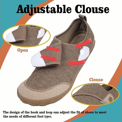 Sisttke Diabetic Shoes for Women Men Adjustable Wide Width Orthopedic House Slippers Arch Support Walking Shoes for Arthritis Edema Plantar Fasciitis Swollen Feet Elderly Indoor Outdoor Brown in Kuwait