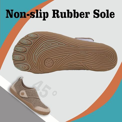 Sisttke Diabetic Shoes for Women Men Adjustable Wide Width Orthopedic House Slippers Arch Support Walking Shoes for Arthritis Edema Plantar Fasciitis Swollen Feet Elderly Indoor Outdoor Brown in Kuwait