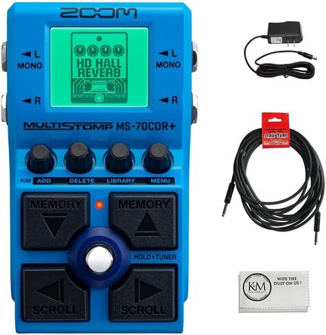 Zoom MS-70CDR+ MultiStomp Bundled with Instrument Cable + Power Supply + Cleaning Cloth (4 Items) in Kuwait