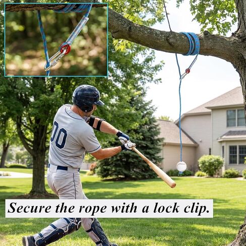 Tebery Baseball Batting Hitting Trainer with 10 FT Adjustable Rope, Softball Hanging Swing Trainer for Solo Practice, Portable Baseball Practice Training Equipment for Backyard Gym Indoor Outdoor Use in Kuwait