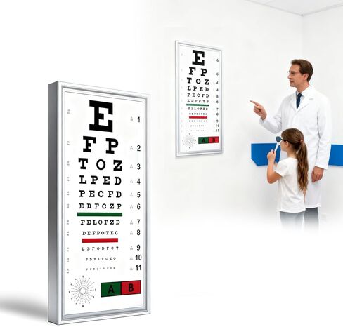 LED Eye Chart Light Box | Eye Exams Charts with Red/Green Sight Mark | Professional Astigmatism Vision Marker for Schools,Optical Shop,Clinics, Home Use in Kuwait
