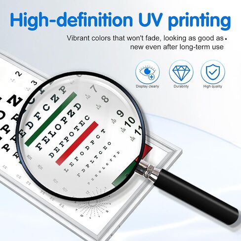 LED Eye Chart Light Box | Eye Exams Charts with Red/Green Sight Mark | Professional Astigmatism Vision Marker for Schools,Optical Shop,Clinics, Home Use in Kuwait