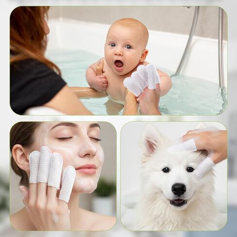 100Pcs Cotton Finger Cots Dog Ear Wipes for Pet Fingers Gloves for Nails Disposable Fingers Covers Ear Cleaning Cloth Finger Cots for Nails Dog Cat Teeth Cleaning Grooming Nail Trimming Precise Tasks in Kuwait
