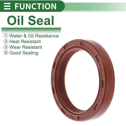 Universal Oil Seal TC Double Lip W Steel Spring Seal Ring Rotary Shaft Seal 34x44x7mm High Pressure FKM Rubber Brown 5 Pcs in Kuwait