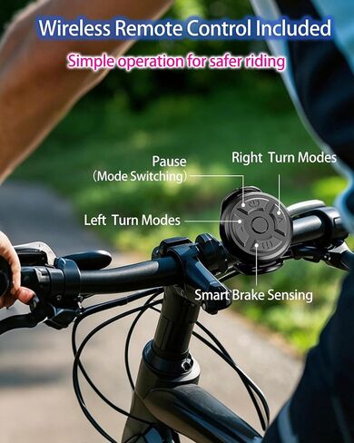 Bicycle Turn Signals, USB Rechargeable Bike Tail Light with 5 LEDs, 6 Lighting Modes, Smart Brake Sensing,Auto Brake Light, Dual Mounting Options, USB-C Charging in Kuwait