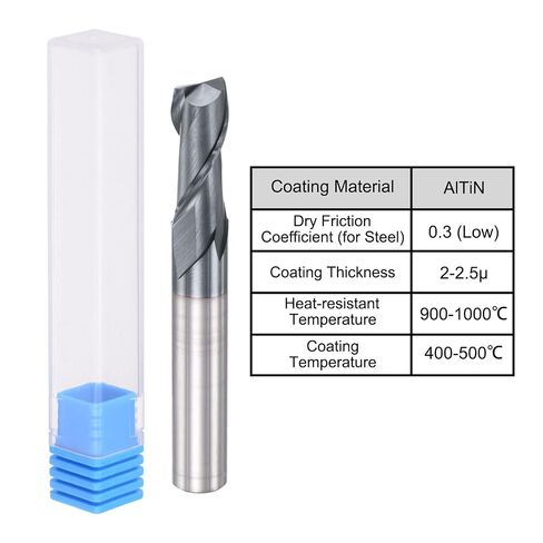 Square Nose End Mill, 8mm Tip Dia Solid Carbide AlTiN Coated CNC Router Bits 2 Flute Spiral Milling Cutter HRC45 with 8mm Shank 60mm (2.36-inch) Length in Kuwait