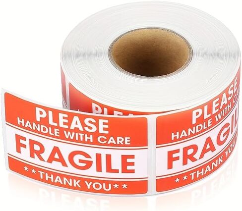 500 Pcs Fragile Stickers, Handle with Care Shipping Labels, Self-Adhesive Warning Decals for Parcels & Boxes in Kuwait
