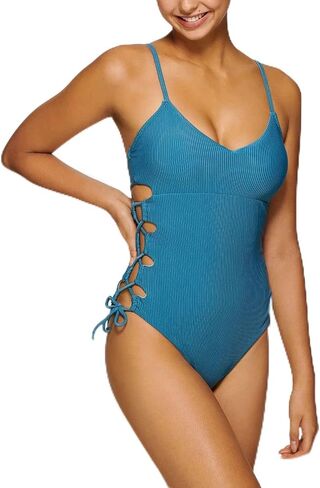 قطعة واحدة من Hula Honey Swim Small جونيور برباط مضلع باللون الأزرق S in Kuwait