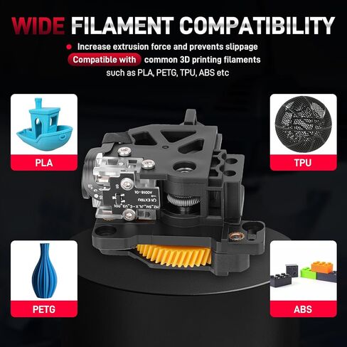 Stainless Steel Extruder Dual Gears Unit Compatible with Bambu Lab P1P P1S 3D Printers, Dual Gear Design, Supports Filament Runout Detection in Kuwait