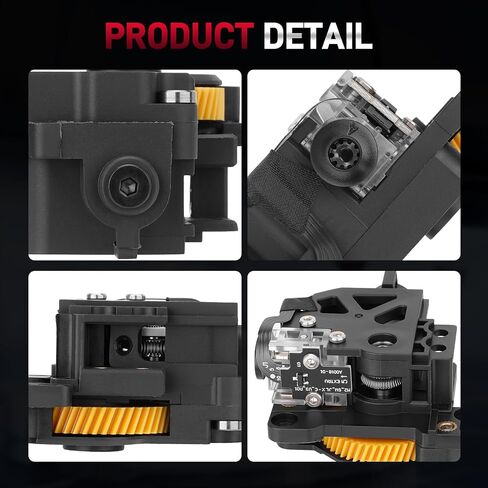 Stainless Steel Extruder Dual Gears Unit Compatible with Bambu Lab P1P P1S 3D Printers, Dual Gear Design, Supports Filament Runout Detection in Kuwait
