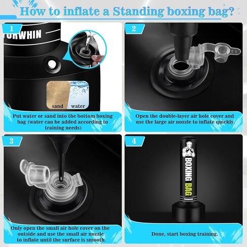 Standing Punching Bag for Adults Teens, 70" Freestanding Punching Bag Heavy Bag, Women Men Boxing Bag with Stand Kickboxing Bags for Training MMA Fitness Home Gym in Saudi Arabia