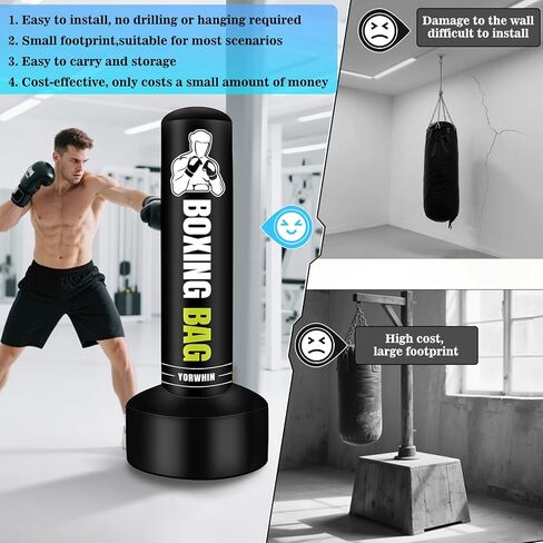 Standing Punching Bag for Adults Teens, 70" Freestanding Punching Bag Heavy Bag, Women Men Boxing Bag with Stand Kickboxing Bags for Training MMA Fitness Home Gym in Saudi Arabia