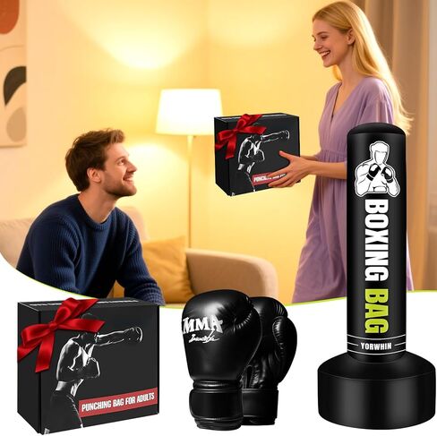 Standing Punching Bag for Adults Teens, 70" Freestanding Punching Bag Heavy Bag, Women Men Boxing Bag with Stand Kickboxing Bags for Training MMA Fitness Home Gym in Saudi Arabia